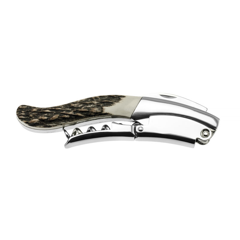 Legnoart Corkscrew “Ghemme” in Stainless Steel and Deer Horn